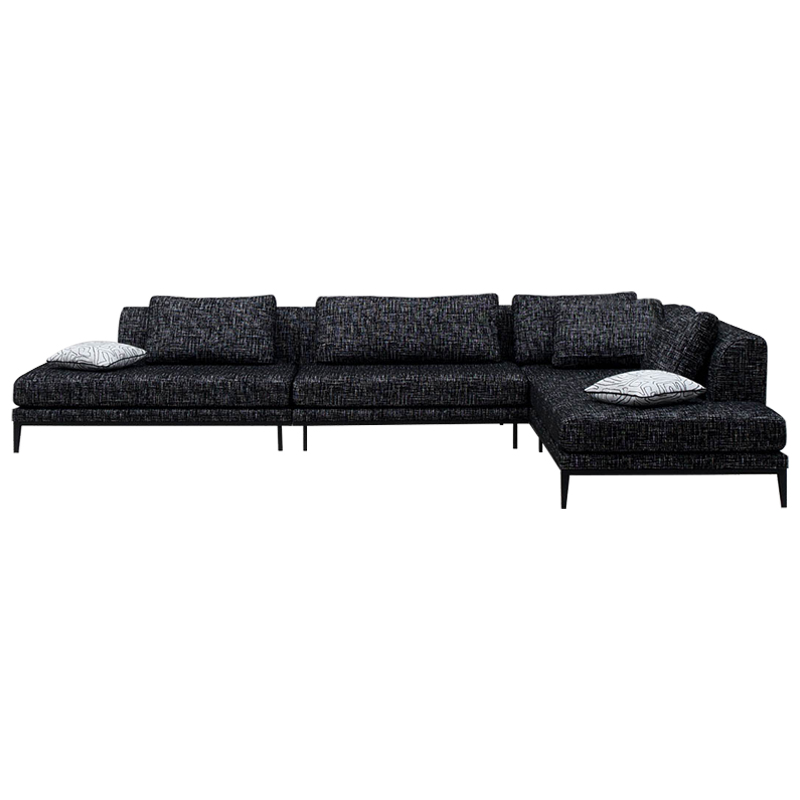 Угловой диван Ferguson Sofa Black Черный Черно-белый Угловой диван Ferguson Sofa Black Черный Черно-белый в Твери | Loft Concept