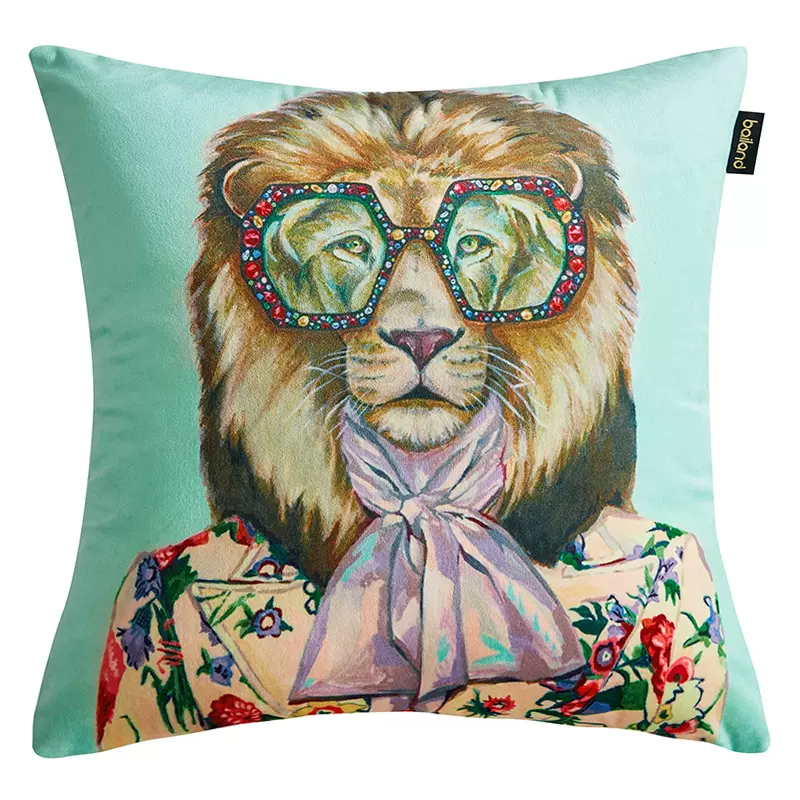 Декоративная подушка Стиль Gucci Leo Fashion Animals Cushion Mint Мятный Мульти Декоративная подушка Стиль Gucci Leo Fashion Animals Cushion Mint Мятный Мульти в Твери | Loft Concept