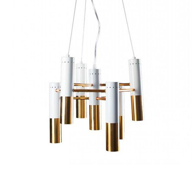 Люстра IKE Delightfull Pendant Белый цвет Диаметр 42 см Глянцевое золото Белый в Твери | Loft Concept 