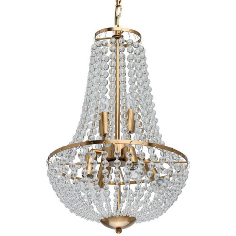 Люстра Virginia Clear Beads Chandelier Gold Золотой Прозрачное Стекло Люстра Virginia Clear Beads Chandelier Gold Золотой Прозрачное Стекло в Твери | Loft Concept