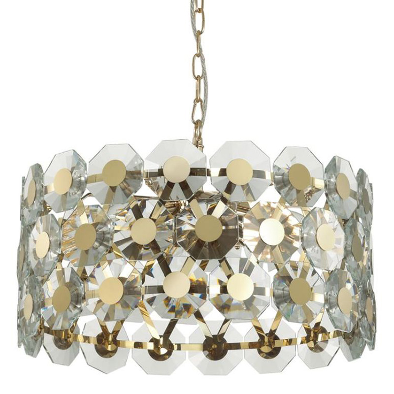 Люстра Crystal Octagons Gold Золотой Прозрачное Стекло Люстра Crystal Octagons Gold Золотой Прозрачное Стекло в Твери | Loft Concept