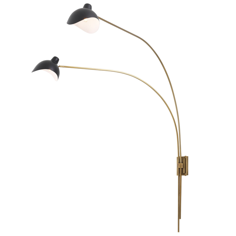 Бра Eichholtz Wall Lamp Mitch Brass Черный Латунь Античная полированная Бра Eichholtz Wall Lamp Mitch Brass Черный Латунь Античная полированная в Твери | Loft Concept