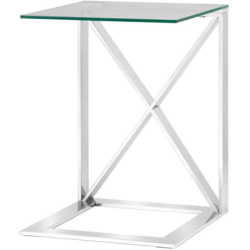 Стол приставной Lanzheron Collection Silver Серебряный Прозрачное Стекло Стол приставной Lanzheron Collection Silver Серебряный Прозрачное Стекло в Твери | Loft Concept