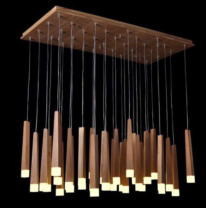 Люстра Wooden Glowworm Square Люстра Wooden Glowworm Square в Твери | Loft Concept