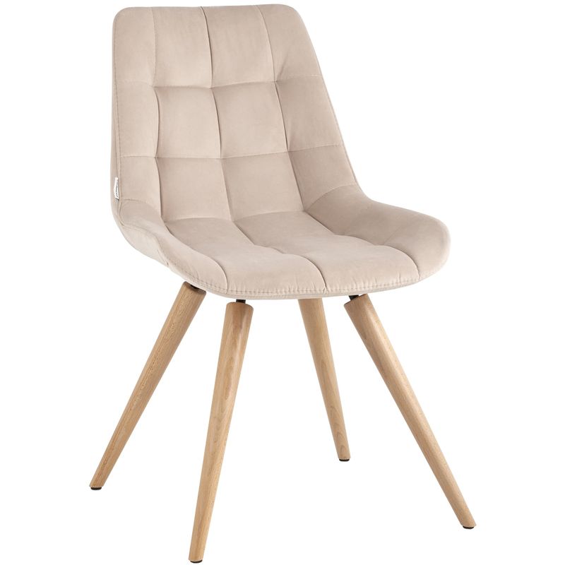 Стул NANCY Chair Светло-Бежевый Велюр Бежевый Древесина Стул NANCY Chair Светло-Бежевый Велюр Бежевый Древесина в Твери | Loft Concept