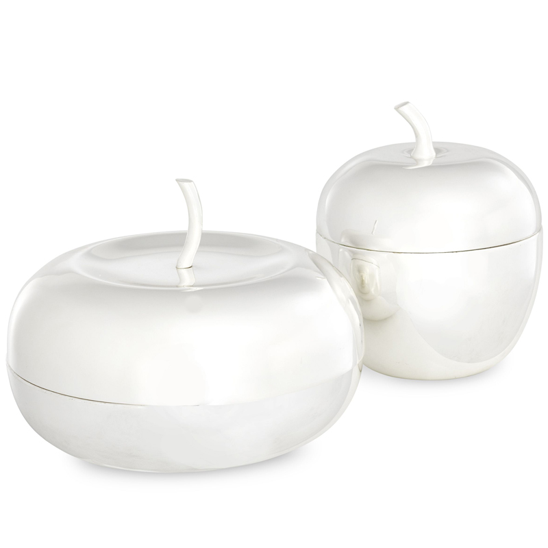 Комплект шкатулок Eichholtz Box Apple Set of 2 Silver Серебряный в Твери | Loft Concept 