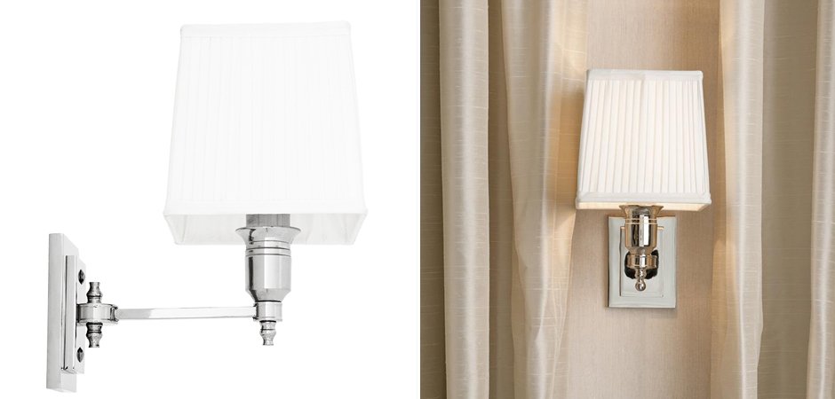 Бра Wall Lamp Lexington Single Nickel+White Бра Wall Lamp Lexington Single Nickel+White - Loft-Concept в Твери
