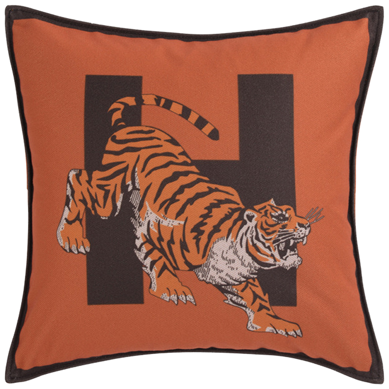 Декоративная подушка Hermes Tiger 170 Оранжевый Коричневый Декоративная подушка Hermes Tiger 170 Оранжевый Коричневый в Твери | Loft Concept
