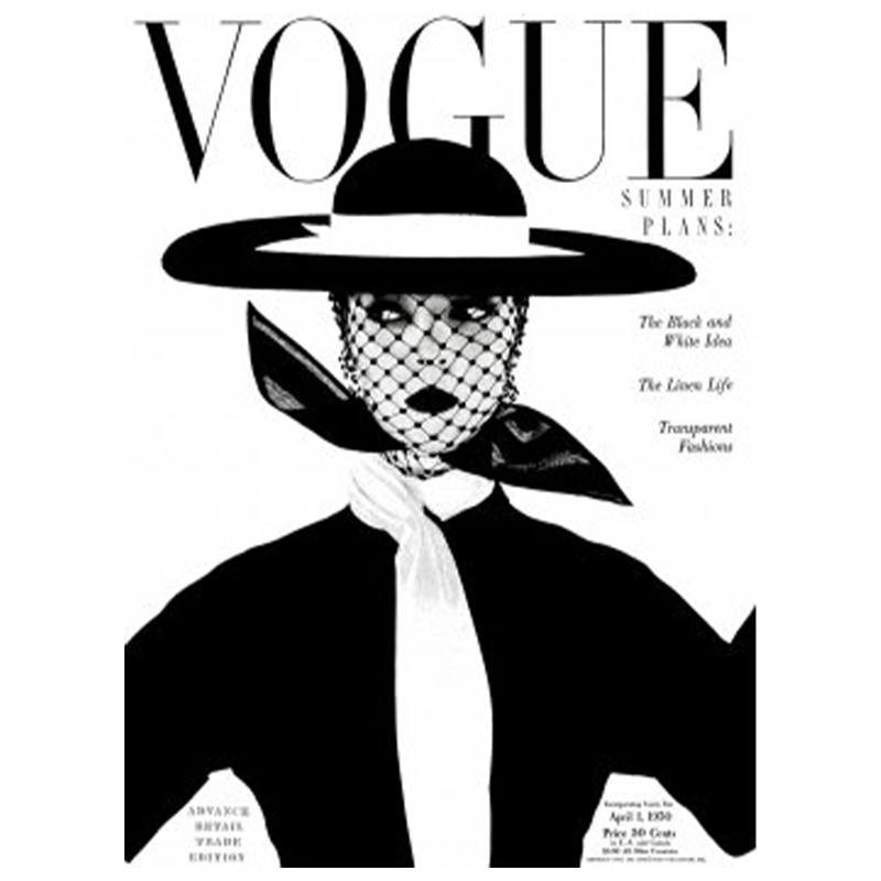 Постер Vogue Cover 1950 April Черный Белый Постер Vogue Cover 1950 April Черный Белый в Твери | Loft Concept