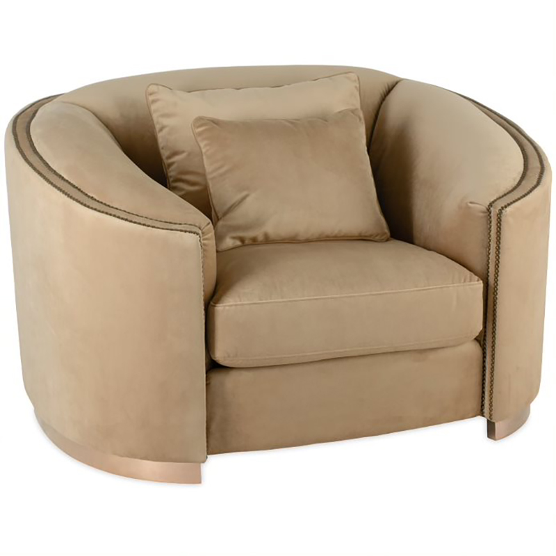 Кресло Maynard Armchair Бежево-серый Медь Кресло Maynard Armchair Бежево-серый Медь в Твери | Loft Concept