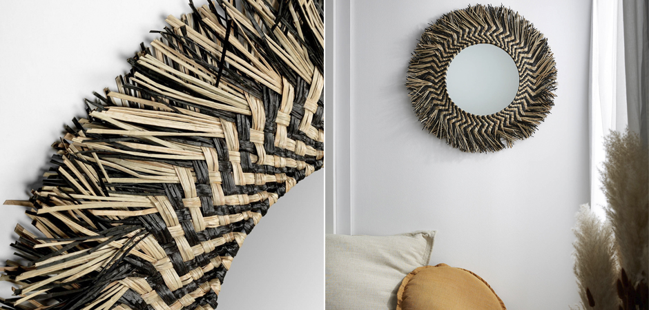 Зеркало сплетенное вручную Handmade Mirror Dark Safari Зеркало сплетенное вручную Handmade Mirror Dark Safari - Loft-Concept в Твери