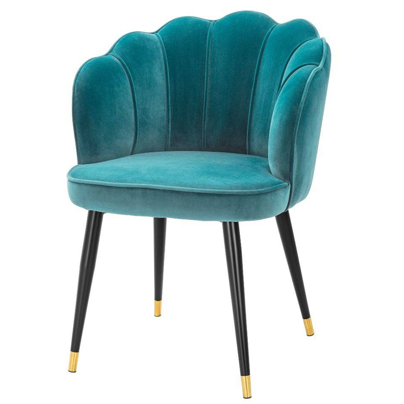 Стул Eichholtz Dining Chair Bristol sea green Бирюзовый Черный Латунь Стул Eichholtz Dining Chair Bristol sea green Бирюзовый Черный Латунь в Твери | Loft Concept