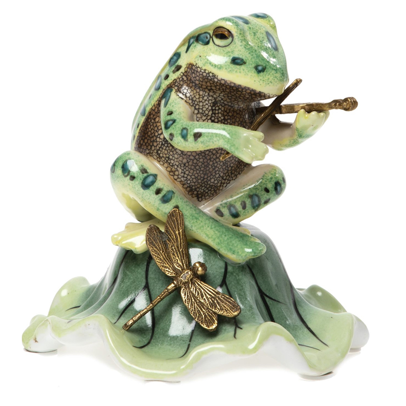 Статуэтка Frog Violinist Зеленый Золотой Статуэтка Frog Violinist Зеленый Золотой в Твери | Loft Concept
