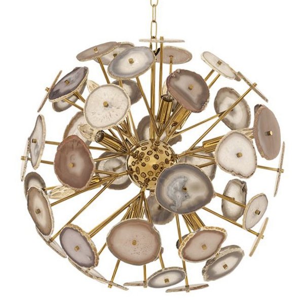 Branquinho Chandelier Agate Глянцевое золото Бежево-серый Branquinho Chandelier Agate Глянцевое золото Бежево-серый в Твери | Loft Concept