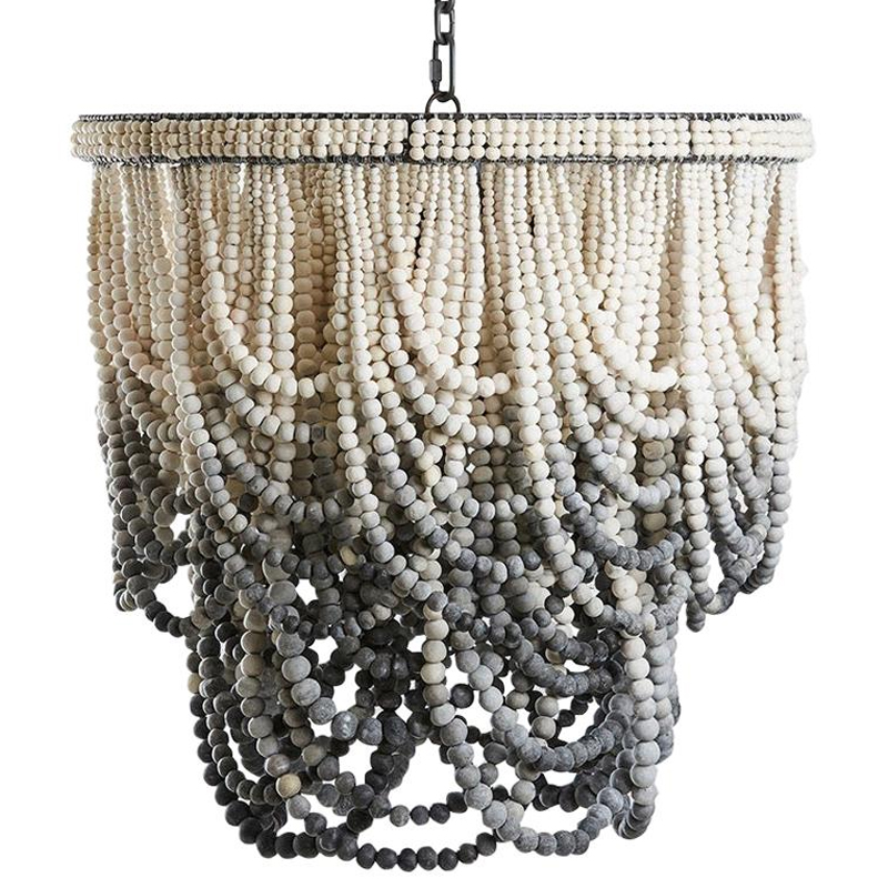 Двухъярусная люстра украшенная круглыми бусинами Gradient Chandelier Grey White Серый Белый Двухъярусная люстра украшенная круглыми бусинами Gradient Chandelier Grey White Серый Белый в Твери | Loft Concept