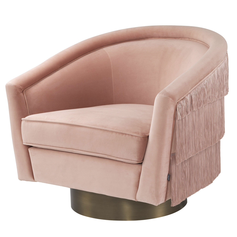 Кресло Eichholtz Swivel Chair Le Vante Savona nude Розовый пастельный Матовая латунь Кресло Eichholtz Swivel Chair Le Vante Savona nude Розовый пастельный Матовая латунь в Твери | Loft Concept