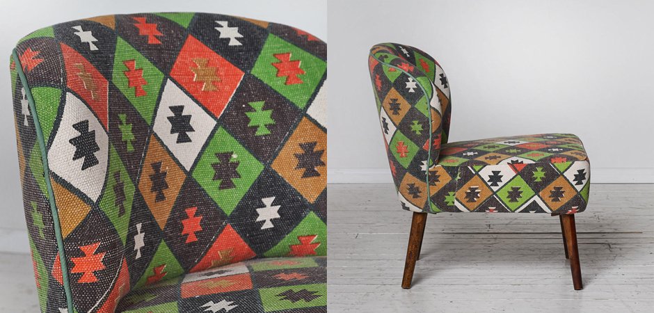 Кресло с зеленым орнаментом KELIM Pattern Кресло с зеленым орнаментом KELIM Pattern - Loft-Concept в Твери
