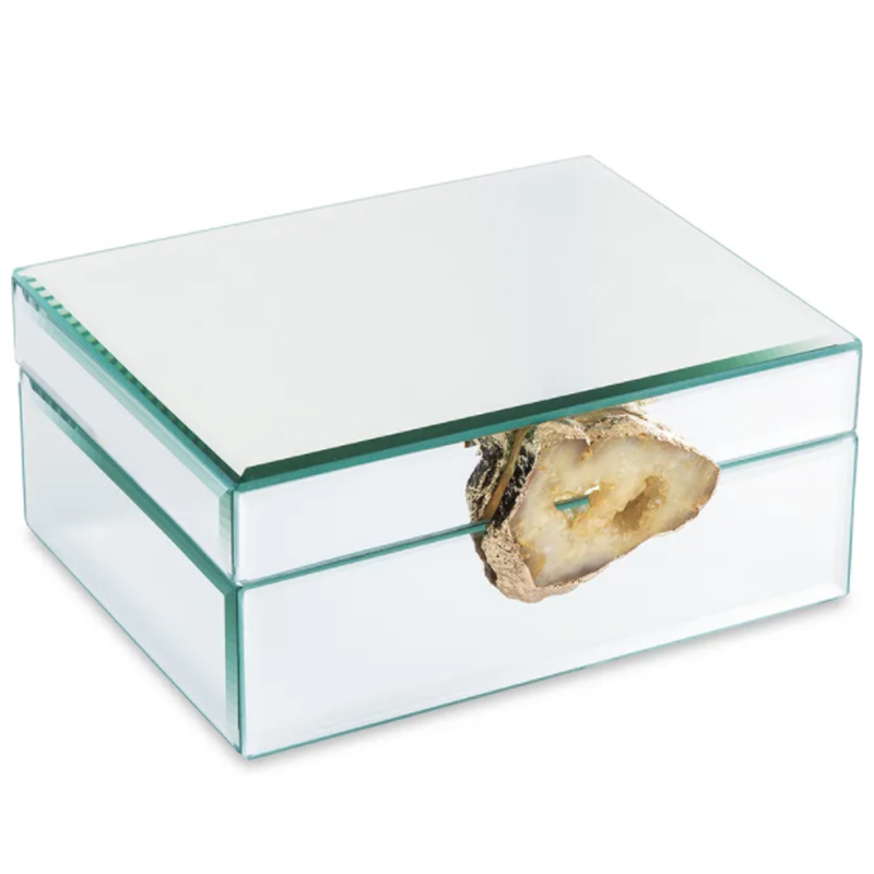 Шкатулка Glass Agate Box Зеркало Бежевый Шкатулка Glass Agate Box Зеркало Бежевый в Твери | Loft Concept