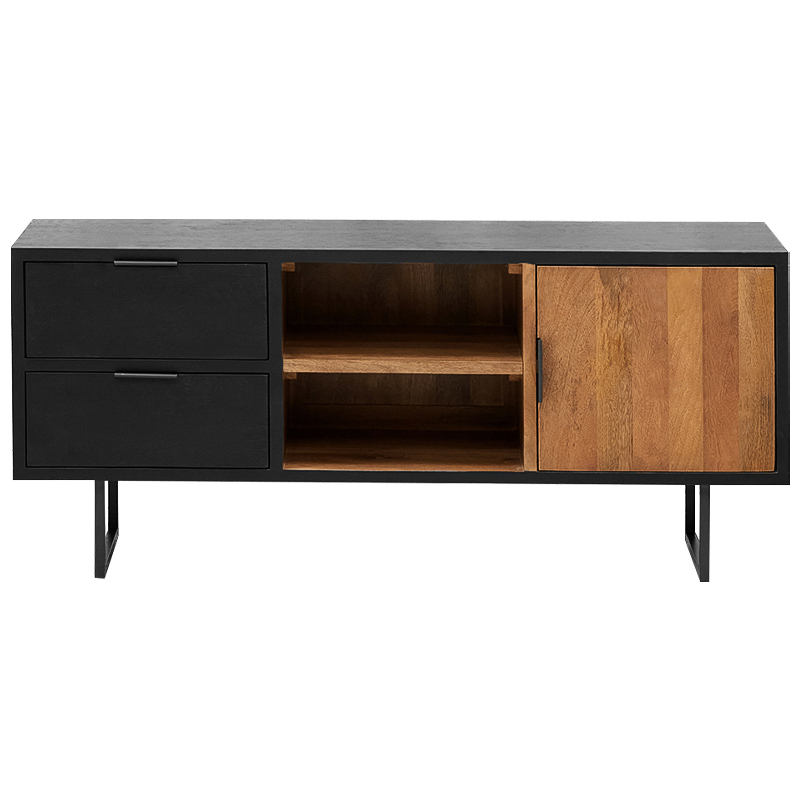 ТВ-тумба Gereon TV Stand Черный Коричневый Древесина ТВ-тумба Gereon TV Stand Черный Коричневый Древесина в Твери | Loft Concept