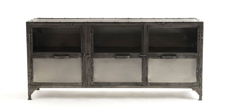 Комод металлический Industrial Steampunk Nickel 3 Door Сoncole Комод металлический Industrial Steampunk Nickel 3 Door Сoncole - Loft-Concept в Твери