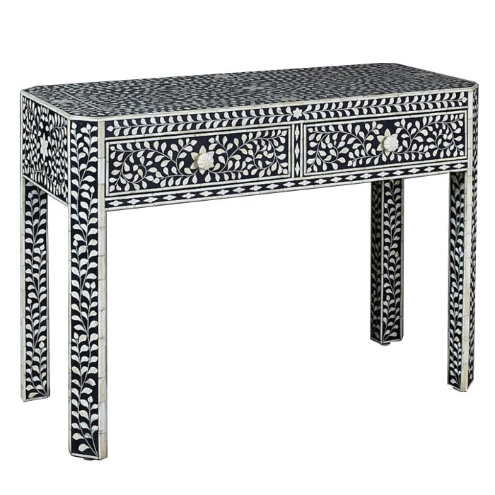 Консоль Inlaid Bone Белый Черный Консоль Inlaid Bone Белый Черный в Твери | Loft Concept