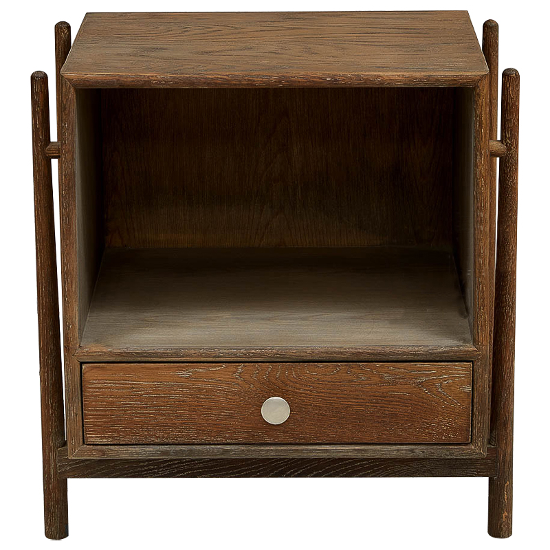 Тумба Harrell Oak Wood Nightstand Коричневый Хром Тумба Harrell Oak Wood Nightstand Коричневый Хром в Твери | Loft Concept