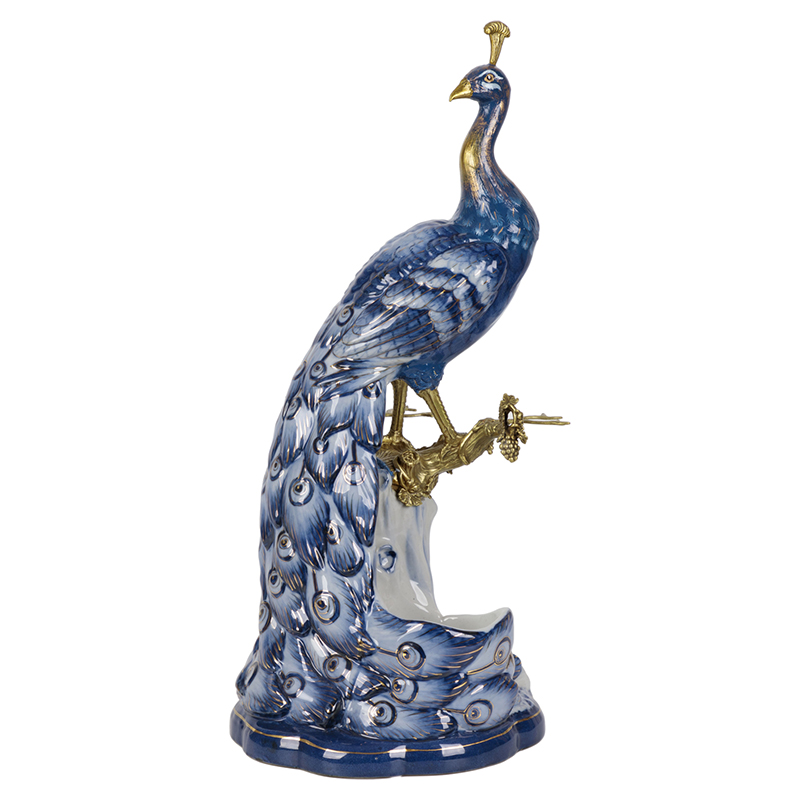 Статуэтка Peacock Blue White Синий Белый Бронза Статуэтка Peacock Blue White Синий Белый Бронза в Твери | Loft Concept