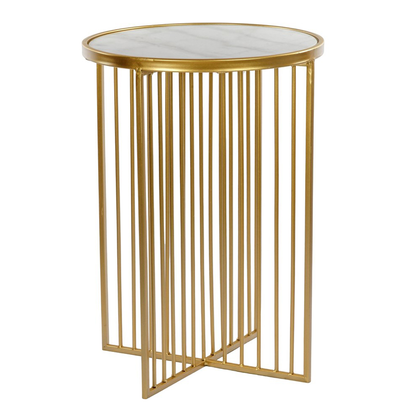 Приставной стол Side Table Marble crossed белый мрамор Золотой Белый Мрамор Bianco Приставной стол Side Table Marble crossed белый мрамор Золотой Белый Мрамор Bianco в Твери | Loft Concept