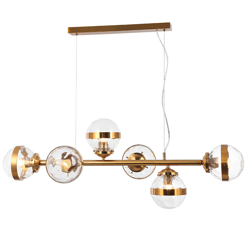 Люстра Greyson Chandelier 6 lamp Глянцевое золото Прозрачный Люстра Greyson Chandelier 6 lamp Глянцевое золото Прозрачный в Твери | Loft Concept