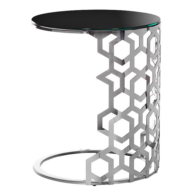 Приставной стол Yen Geometry Side Table silver 60 Серебряный Приставной стол Yen Geometry Side Table silver 60 Серебряный в Твери | Loft Concept