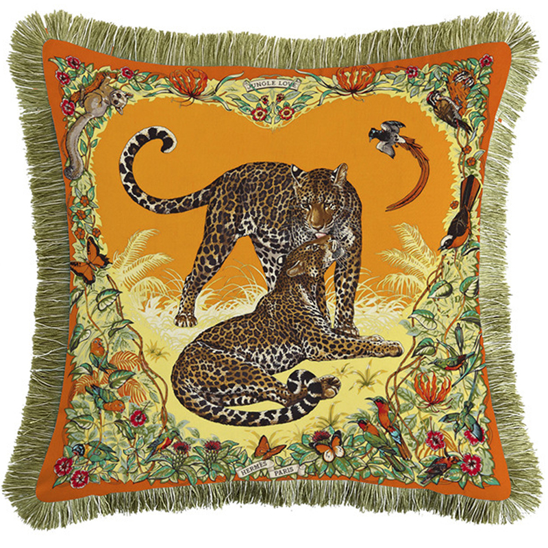 Декоративная подушка Hermes Jungle 53 Оранжевый Желтый Декоративная подушка Hermes Jungle 53 Оранжевый Желтый в Твери | Loft Concept