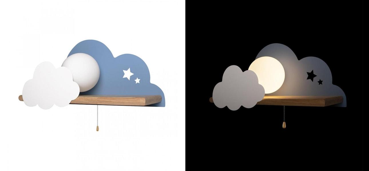 Бра с полкой голубое Облако Wall Lamp Blue Cloud - фото №2