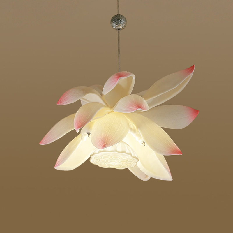 Подвесной светильник Lotus Flower Pendant Белый Розовый пастельный Подвесной светильник Lotus Flower Pendant Белый Розовый пастельный в Твери | Loft Concept