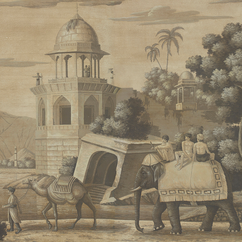 Обои ручная роспись Early Views of India Eau Forte on antique scenic Xuan paper Обои ручная роспись Early Views of India Eau Forte on antique scenic Xuan paper в Твери | Loft Concept