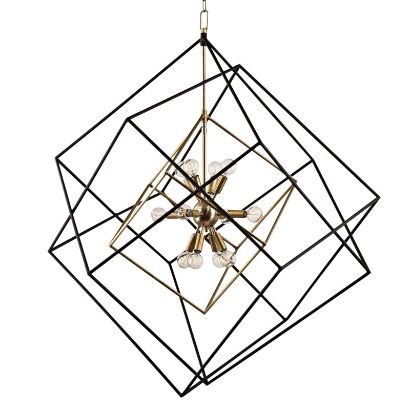 Люстра CUBIST Pendant Black and Gold 9 lamp Золотой Черный Люстра CUBIST Pendant Black and Gold 9 lamp Золотой Черный в Твери | Loft Concept