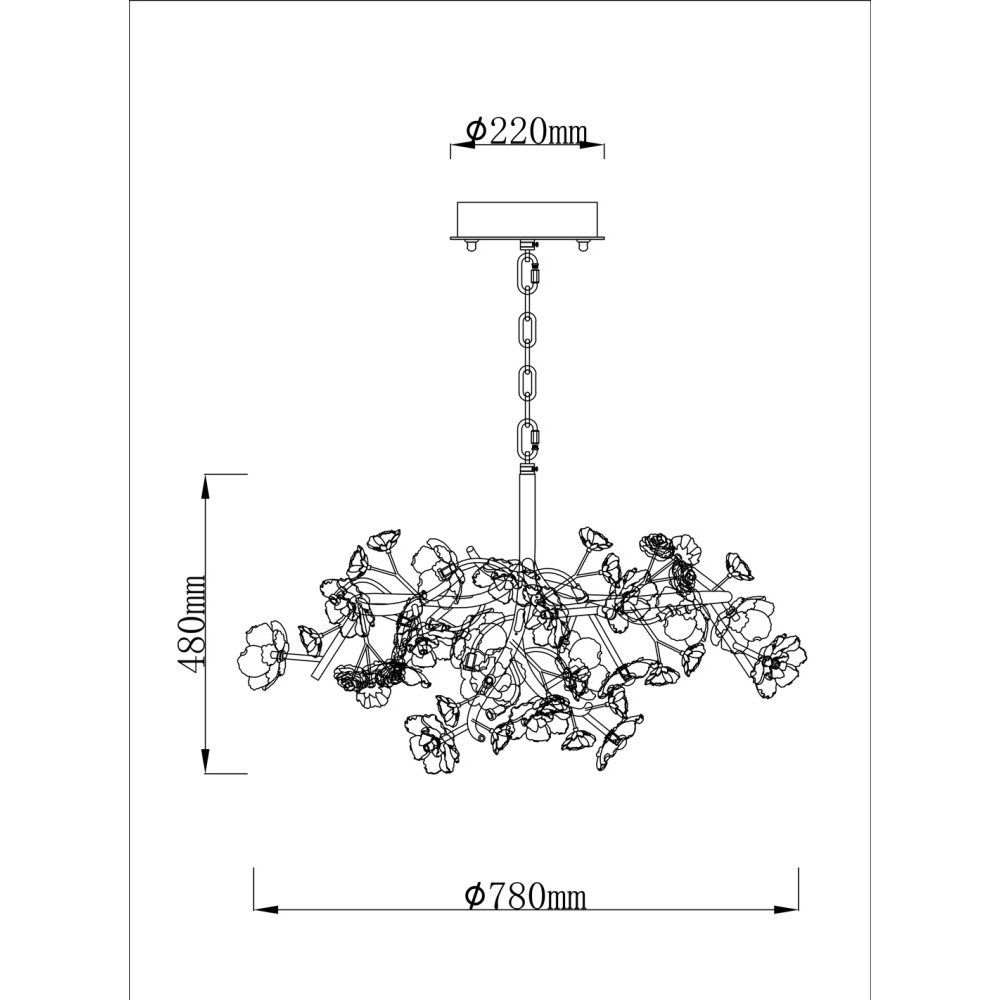 Люстра круглая с цветочным декором Miscellaneous herbs в Твери
