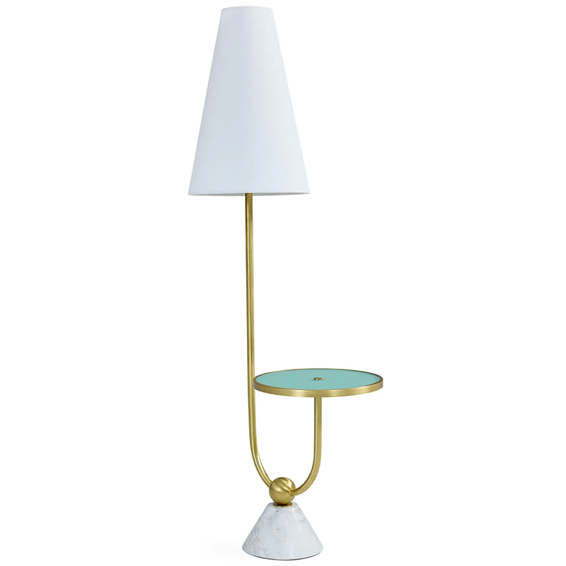 Торшер PARADISO TABLE FLOOR LAMP Латунь Белый Бирюзовый Торшер PARADISO TABLE FLOOR LAMP Латунь Белый Бирюзовый в Твери | Loft Concept