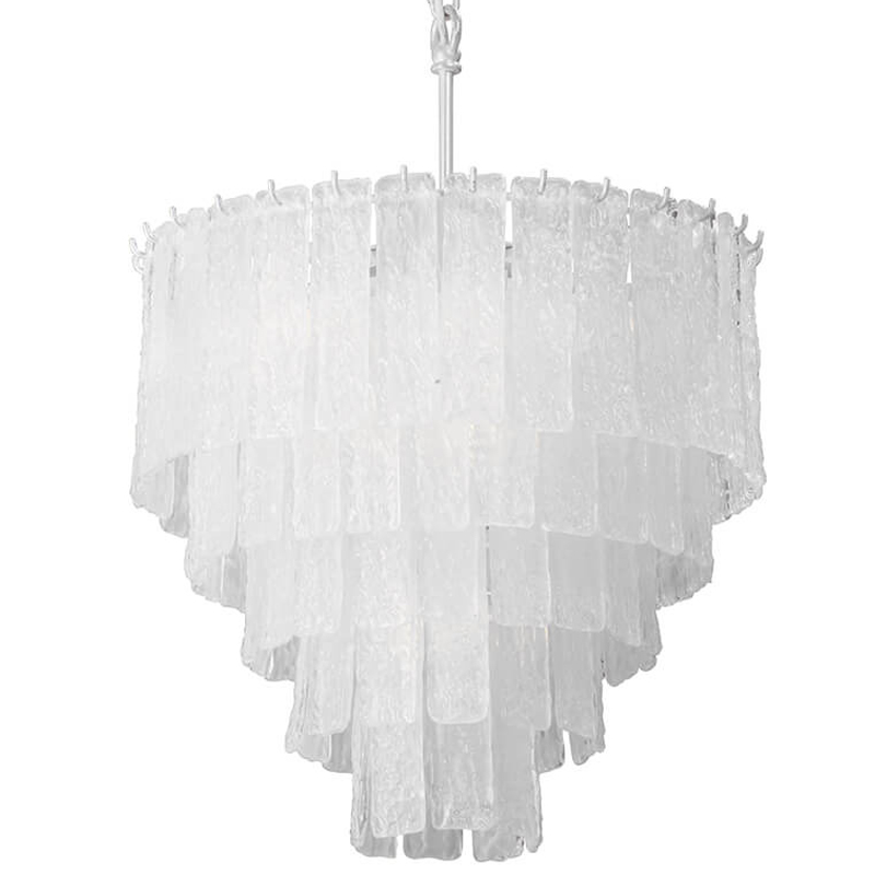 Люстра подвесная Textured Glass Chandelier Белое матовое стекло Люстра подвесная Textured Glass Chandelier Белое матовое стекло в Твери | Loft Concept
