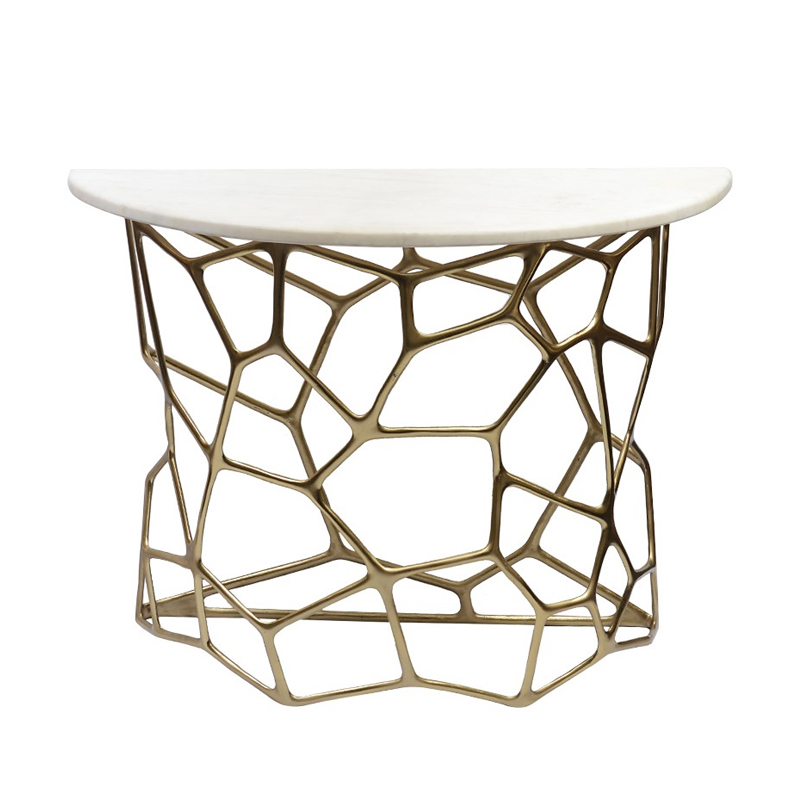 Консоль Console Cell White Marble Белый Золотой Консоль Console Cell White Marble Белый Золотой в Твери | Loft Concept