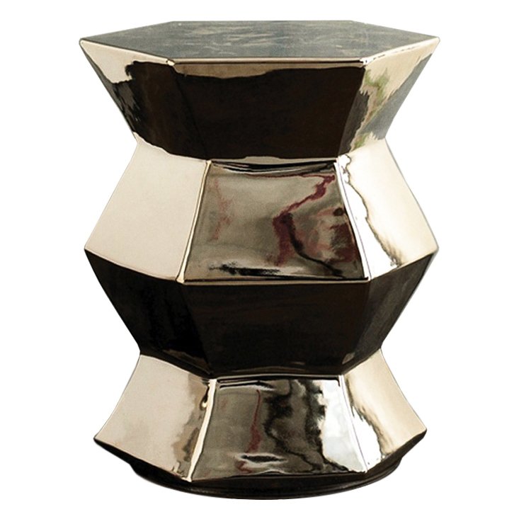 Керамический табурет Silvered Stool - Hexagon Серебряный Керамический табурет Silvered Stool - Hexagon Серебряный в Твери | Loft Concept
