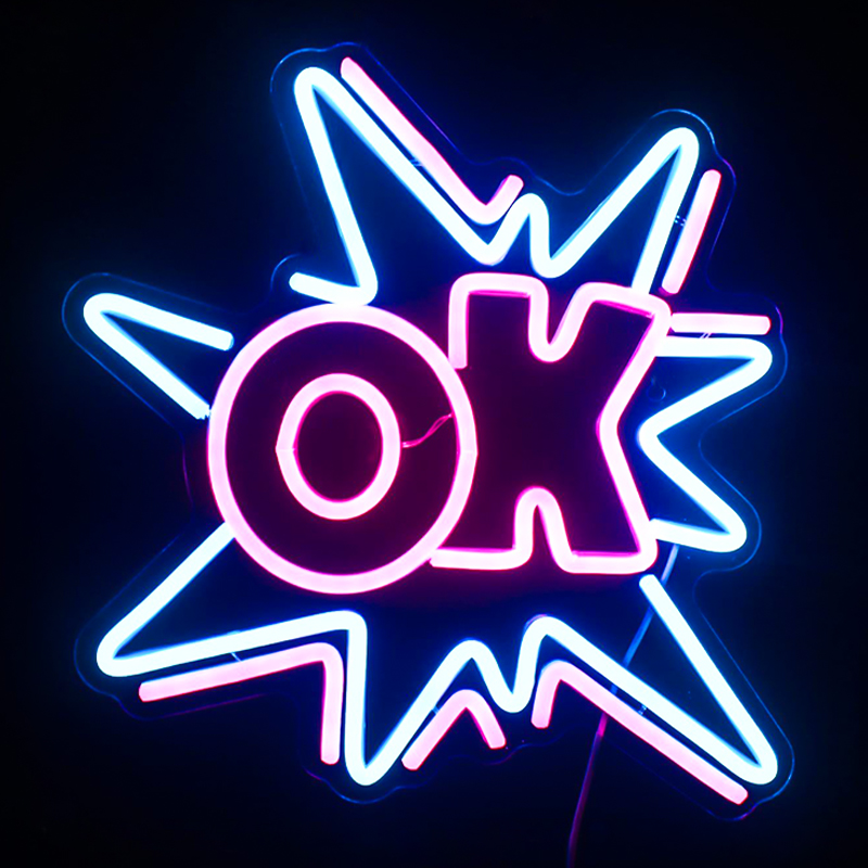 Неоновая настенная лампа Ok Neon Wall Lamp Прозрачный Синий Розовый Неоновая настенная лампа Ok Neon Wall Lamp Прозрачный Синий Розовый в Твери | Loft Concept