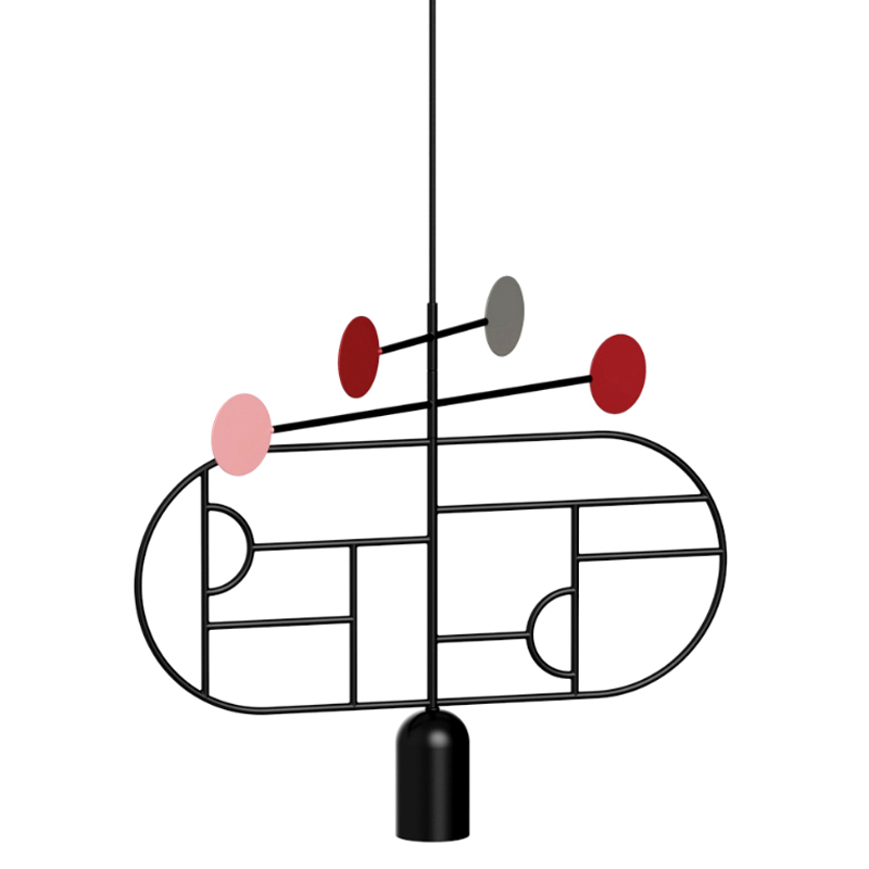 Подвесной Светильник Lines & Dots Home Adventures LDS03 Черный матовый Красный Розовый в Твери | Loft Concept 
