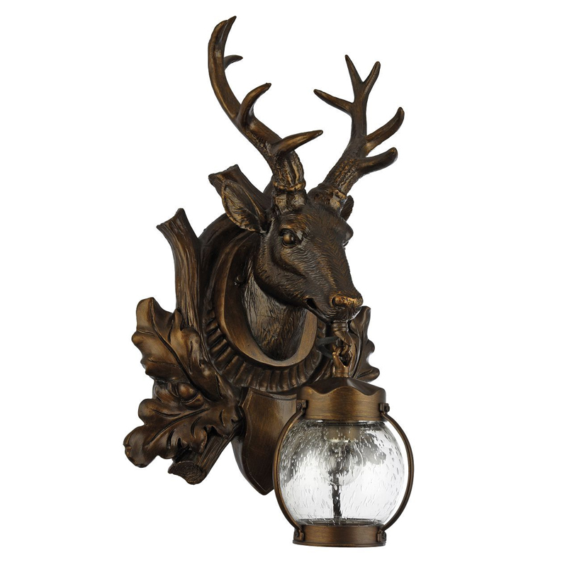 Темно-коричневый уличный светильник с головой оленя ANIMAL LANTERN Коричневый Прозрачный Темно-коричневый уличный светильник с головой оленя ANIMAL LANTERN Коричневый Прозрачный в Твери | Loft Concept