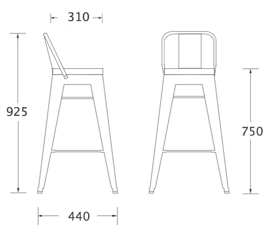 Барный стул Tolix Bar Stool 75 Backed в Твери