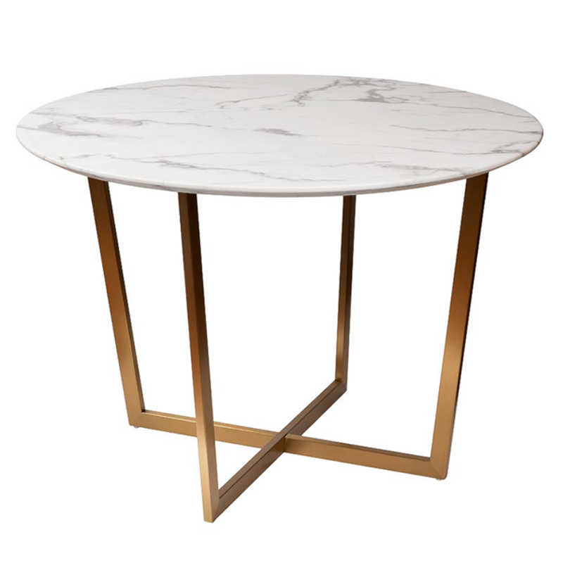Обеденный стол Dining table Jacques round white Белый Золотой Обеденный стол Dining table Jacques round white Белый Золотой в Твери | Loft Concept