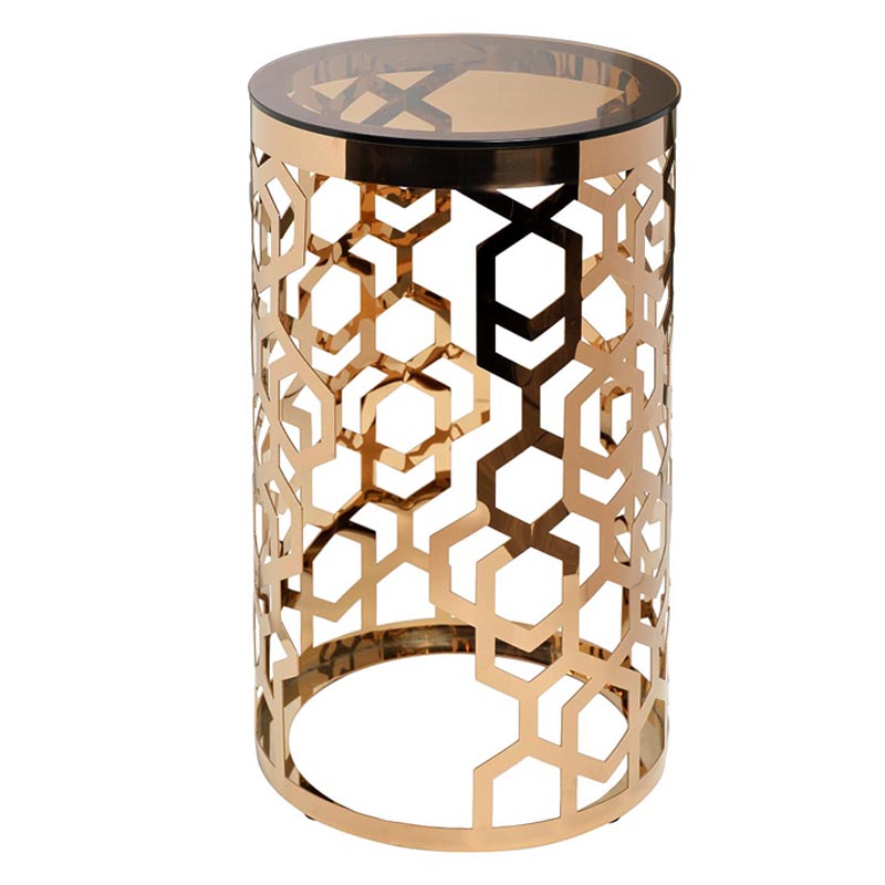 Подставка Yen Geometry pink gold cylinder 70 Глянцевое золото в Твери | Loft Concept 