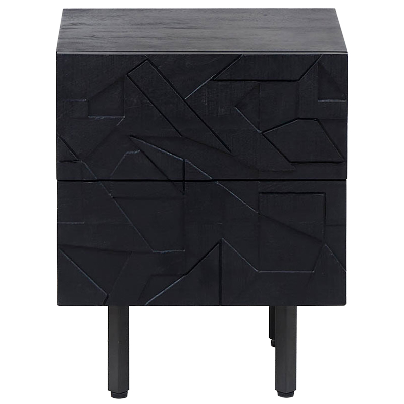 Тумба Polygonal Ornament Nightstand Черный Тумба Polygonal Ornament Nightstand Черный в Твери | Loft Concept