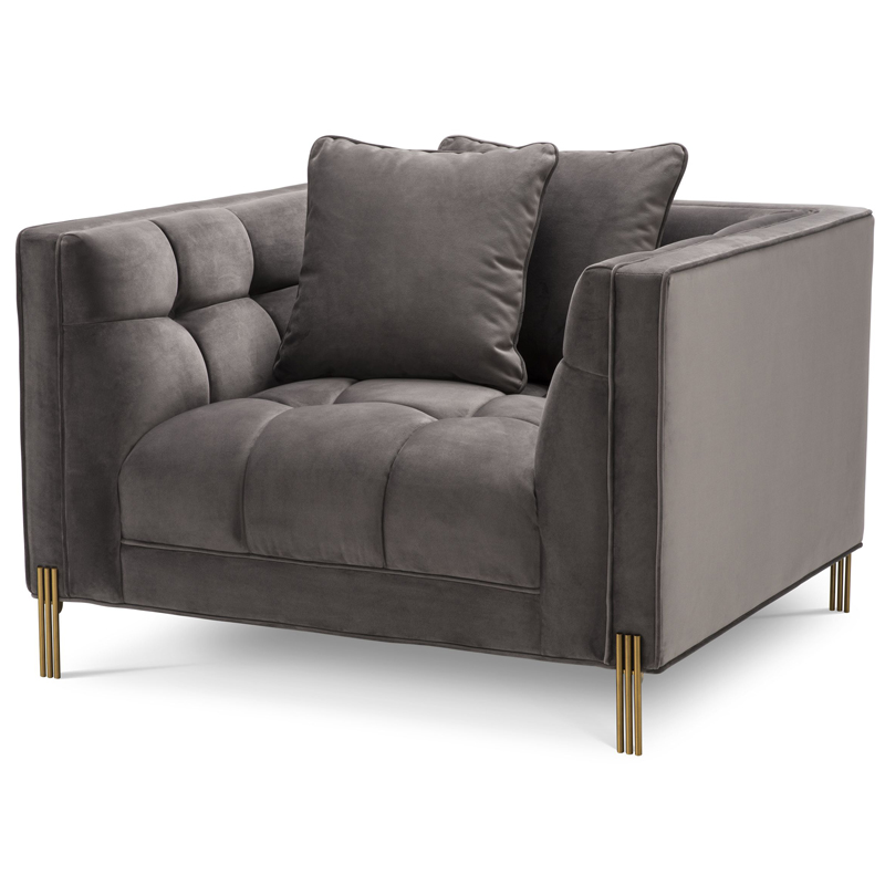 Кресло Eichholtz Chair Sienna grey Серый Латунь Кресло Eichholtz Chair Sienna grey Серый Латунь в Твери | Loft Concept