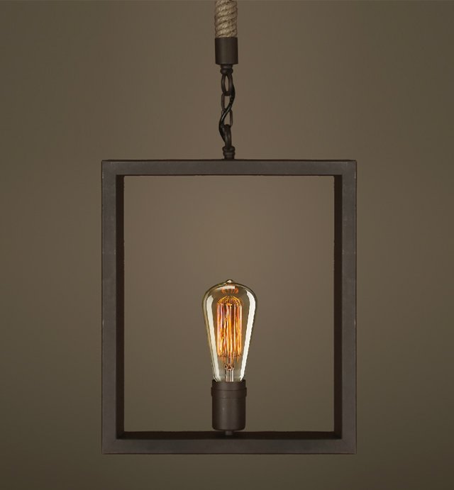 Подвесной светильник Quadrate Loft Rope Light Коричневый Подвесной светильник Quadrate Loft Rope Light Коричневый в Твери | Loft Concept
