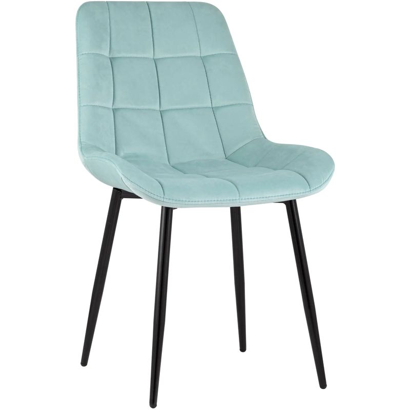 Стул NANCY Chair Светло-Голубой Велюр Светло-голубой Черный Стул NANCY Chair Светло-Голубой Велюр Светло-голубой Черный в Твери | Loft Concept